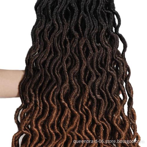 Wavy Gypsy Locs Crochet Hair  Faux Locs Crochet Hair African Roots Dreadlocs Synthetic Braiding Hair Extensions for Black Women